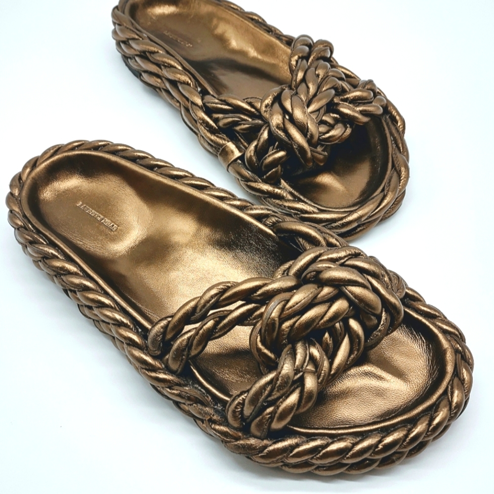 Laurence Bras Bronze Milan Beach Sandals Sz 38